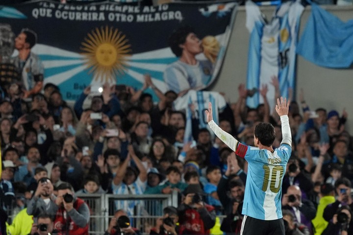 Messi en su despedida con la Selección Argentina. (EFE)