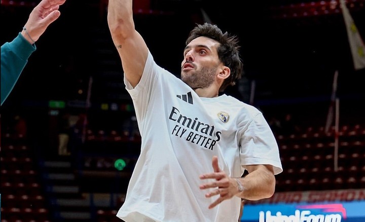 Facundo Campazzo en el triunfo ante Olimpia Milano por Euroliga. (@realmadridbasket)
